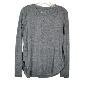 Athleta Women's Top Long Sleeve Crewneck Thumbholes Shade of Green Size Small